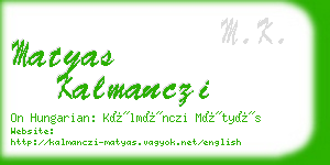 matyas kalmanczi business card
